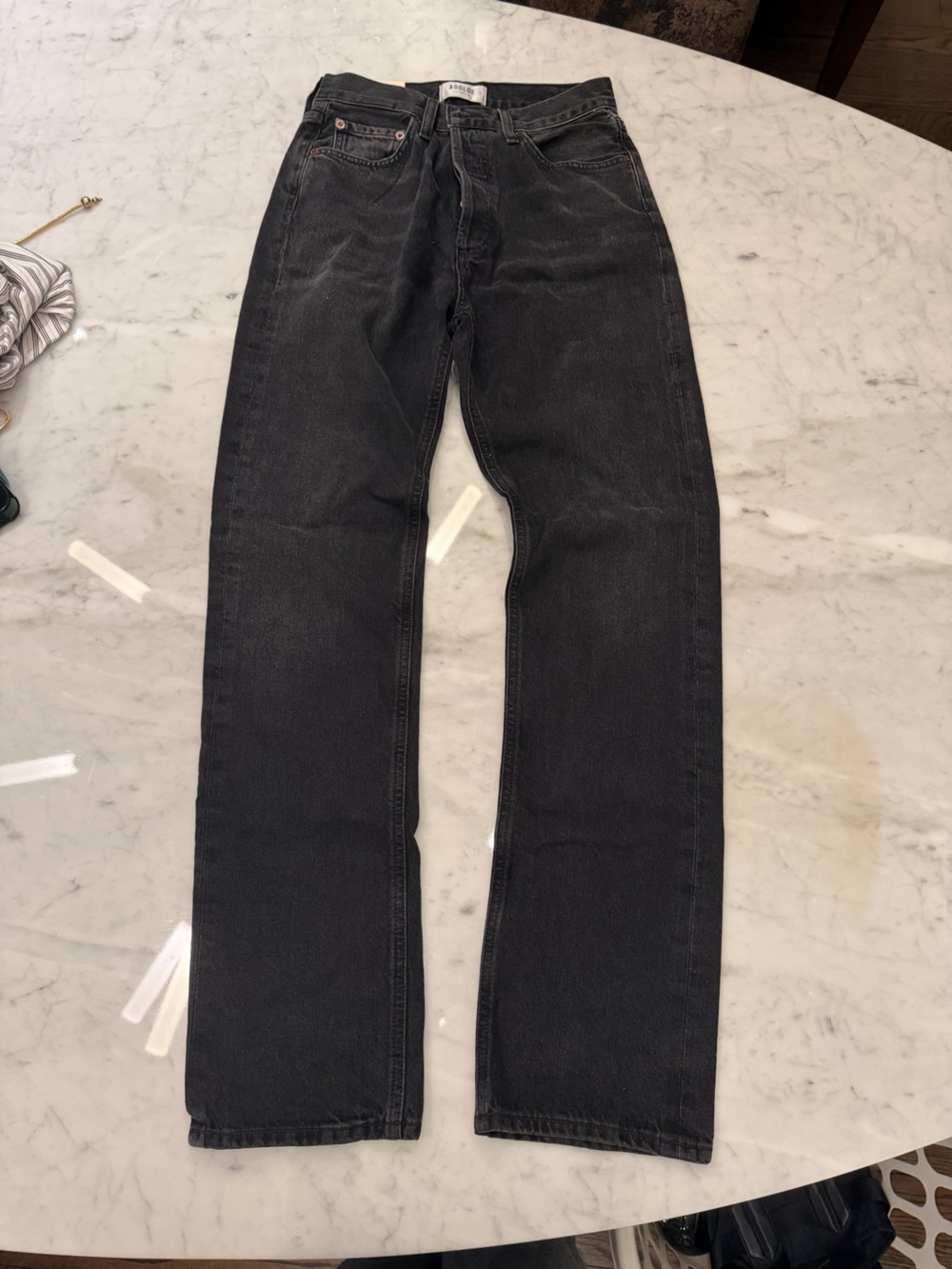 Agolde Slim Straight Jeans in Black